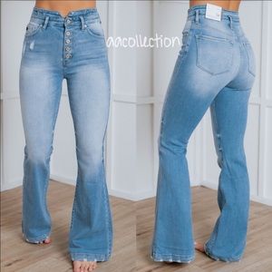 NWT High Rise Waist Flare Light Wash Jeans Denim